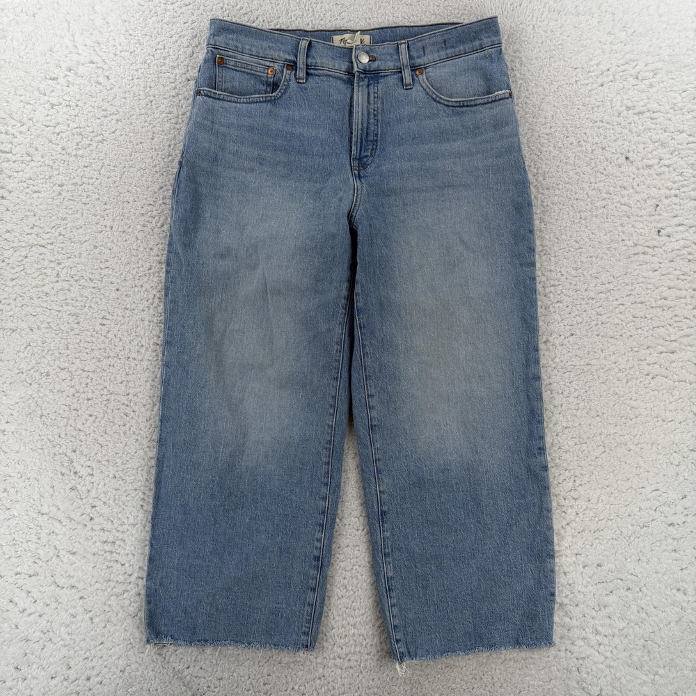 Madewell The Perfect Vintage Wide-Leg Crop Jeans Womens 31P Blue High Rise